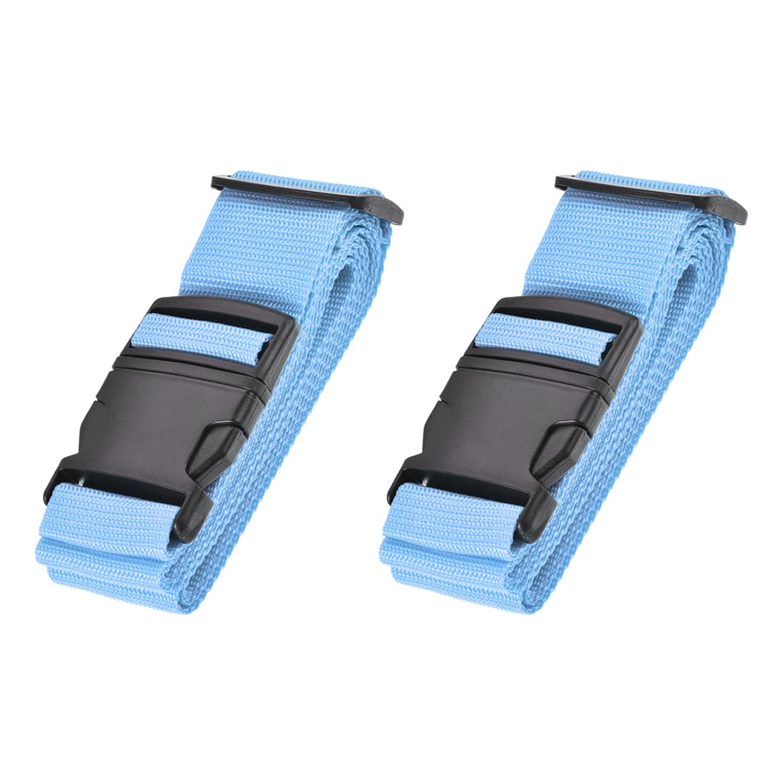sourcing map Luggage Straps Suitcase Belts with Buckle Label, 2Mx5cm Adjustable PP Travel Bag Packing Accessories, Sky Blue 2Pcs