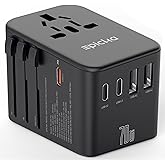 EPICKA Universal Travel Adapter, GaN International Plug Adapter with 3 USB-C 70W PD Fast Charging & 2 USB-A Adaptor All-in-one Wall Charger for USA EU UK AUS (TA-105 Pro, Black)