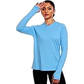CADMUS Womens UPF 50+ Workout Long Sleeve Shirt Sun-Blocking Hoodies for Hiking Fishing with Thumb Holes