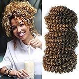 Pack of 3 Jamaican Bounce Crochet Hair Wand Curl Synthetic Hair Crochet Braids 8 Inch 20 Strands/Pack ELEGANT MUSES Afro Kinky Braiding Hair Extensions for Black Women (8