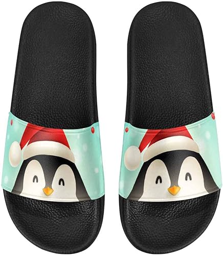 Amazon.com | INTERESTPRINT Women's Comfortable Open Toe Slide Sandals 6 B(M) US Christmas Cute 