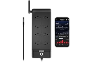 AC Infinity Outlet AI+, Environment Controller, Smart WiFi Power Strip, Dual-Zone Temperature Humidity, Individual Control 8 Plugs, AI Targeting, Thermostat Greenhouse Aquarium Terrarium Home, 1800W