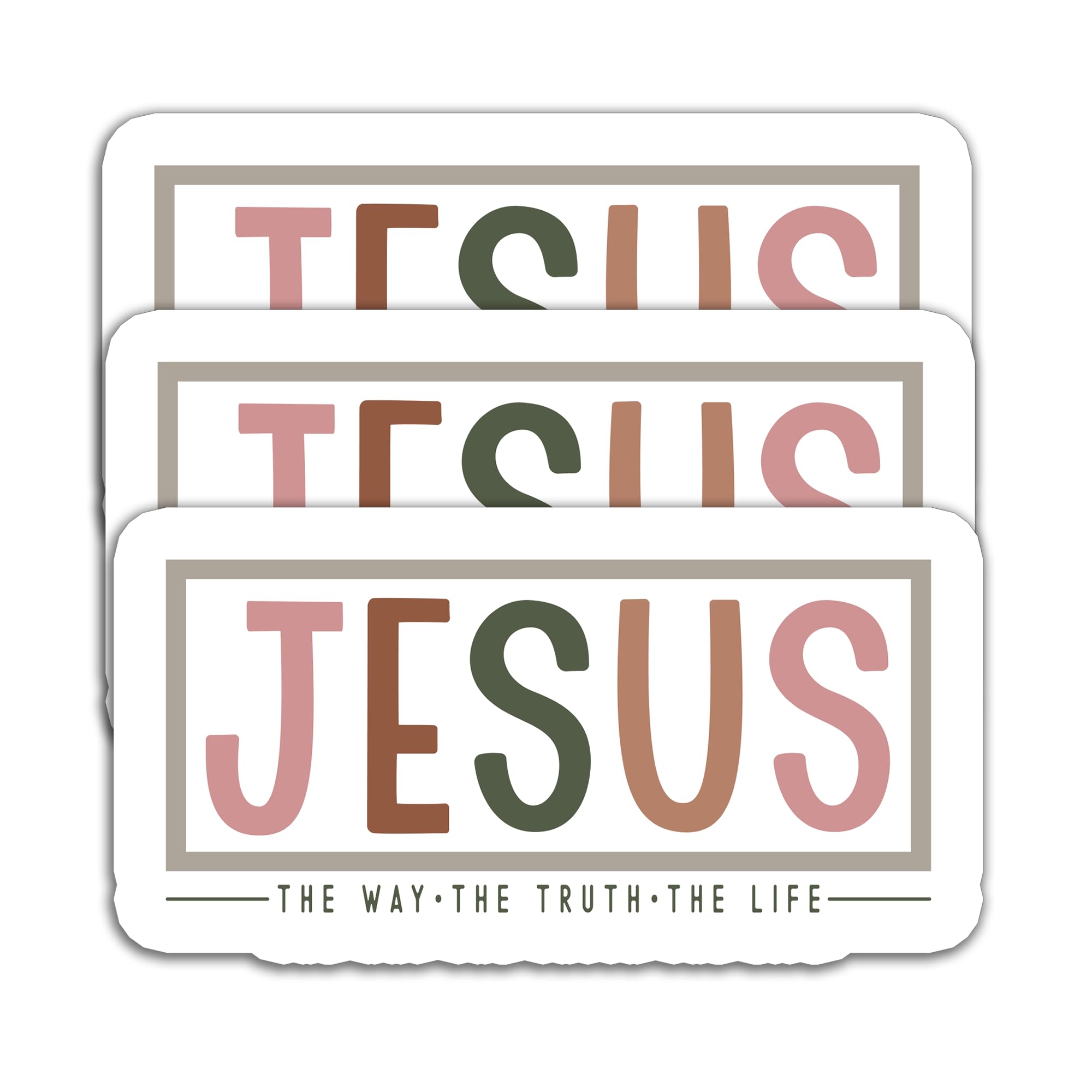 Photo 1 of (3pcs) Jesus The Way The Truth The Life Sticker Christian Bible Verse Stickers Jesus Sticker Faith Stickers Waterproof Vinyl Decals for Books Laptops Phones Tumblers Water Bottles, 3 x 1.6