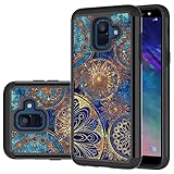 Samsung Galaxy A6 Case, LEEGU [Shock Absorption] Dual Layer Heavy Duty Protective Silicone Plastic Cover Rugged Case for Samsung Galaxy A6 2018 - Gear Wheel
