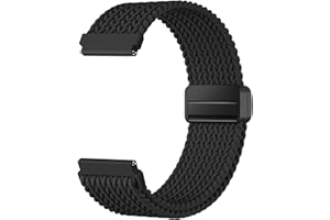 DaQin 20mm Magnetic Braided Band Compatible with Garmin Vivoactive 5 Watch Bands/Vivoactive 6/Vivoactive 3, Stretchy Nylon Strap for Garmin Sq/Sq 2/Venu 2 Plus/Forerunner 165/55/245