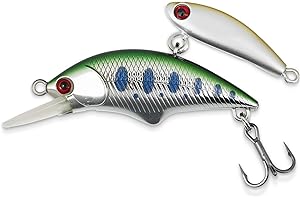 AQUAVEXIS 2in/0.2oz Squarebill Crankbait Fishing Lure - Dual Swimming Action Design with Small-to-Large Fish Transition System & Triple Grip Treble Hooks - Premium Freshwater Lure for Bass, Walleye, Pike