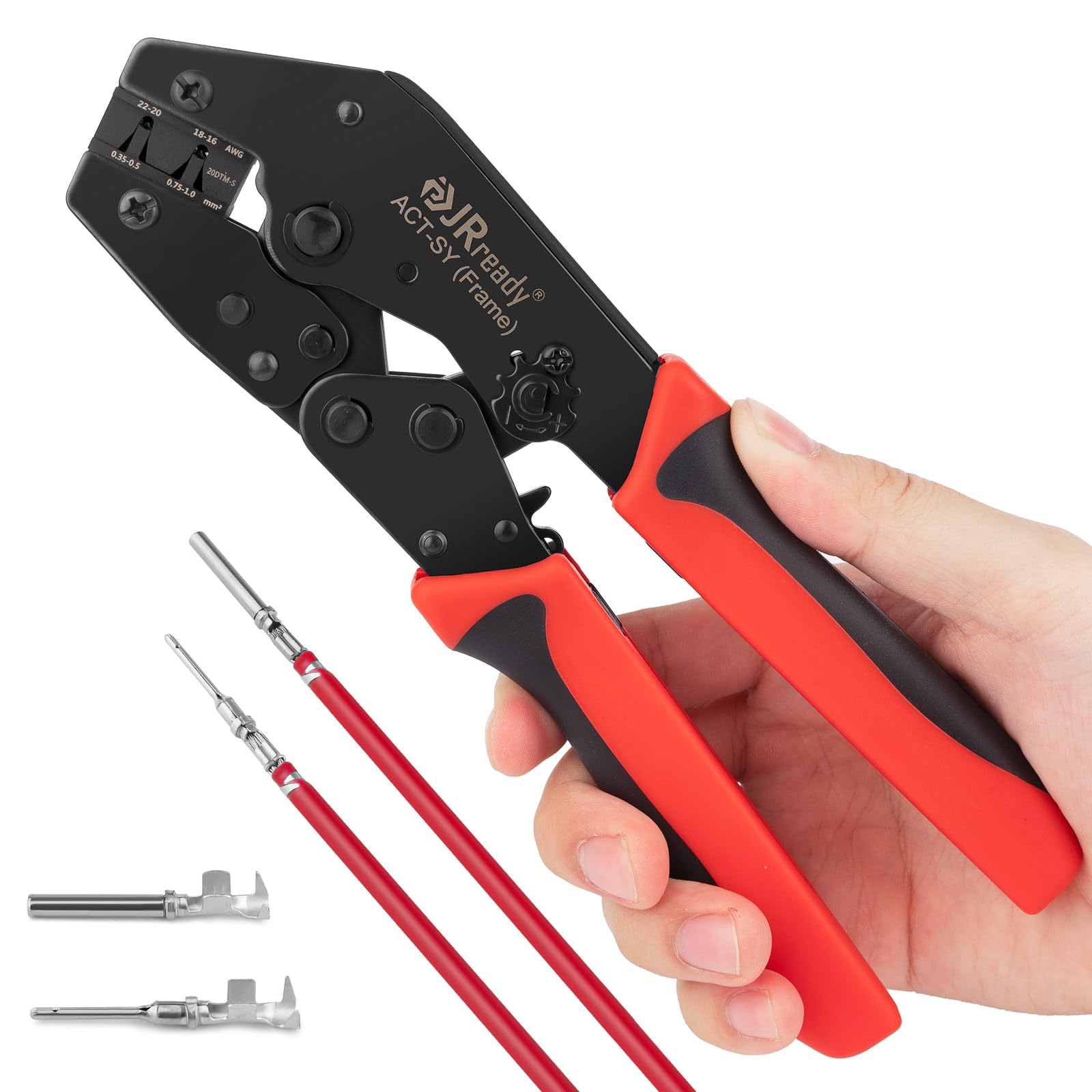 Photo 1 of JRready Deutsch Crimp Tool DTM 20# Stamped Contacts - ACT-SY-20DTM-S Deutsch Open Barrel Terminal Crimping Tool DTM Connector Kit 16-22AWG