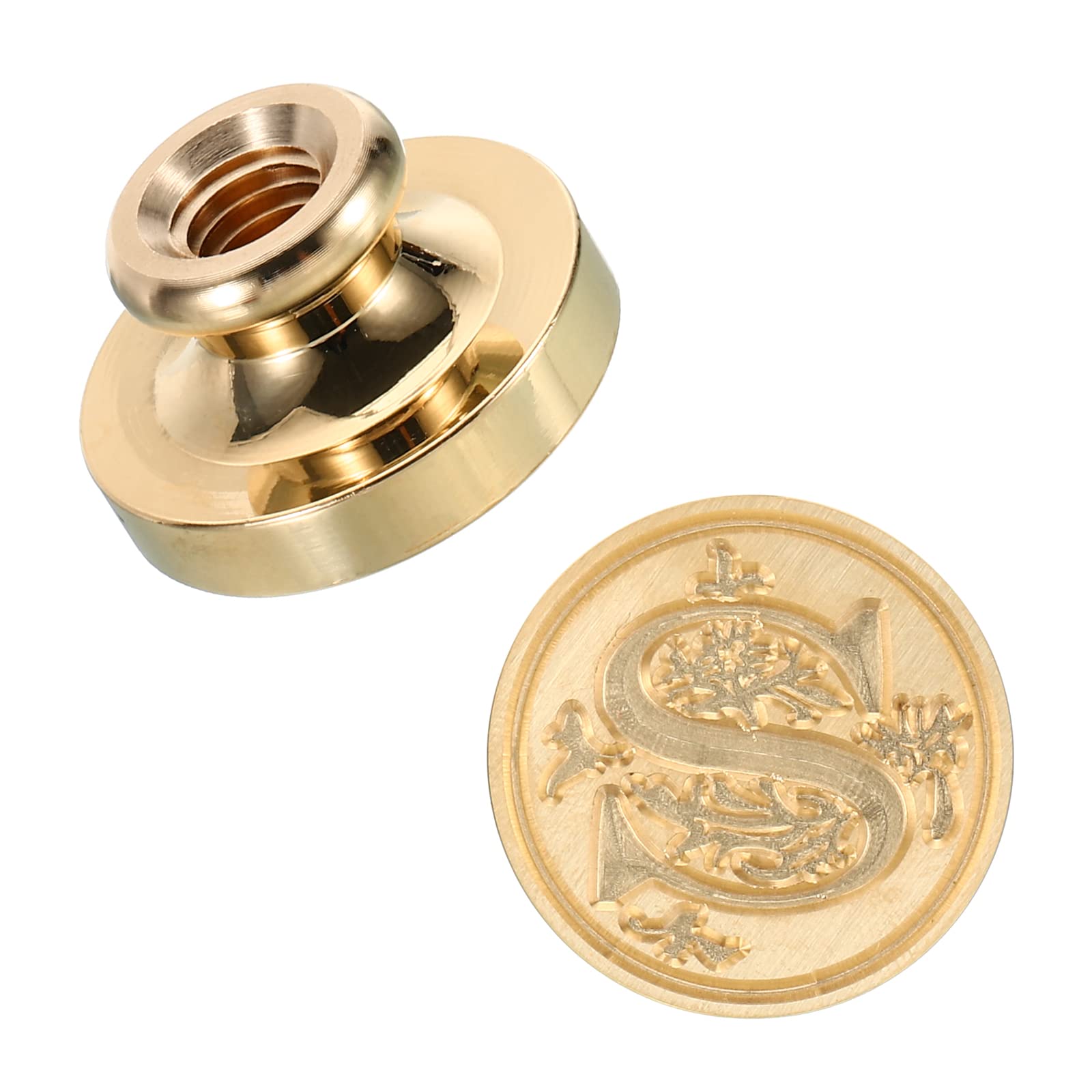 PATIKIL Alphabet S Wax Seal Stamp, Initial Letter Sealing Wax Stamp Classic Retro Brass Head for Envelope Invitation Cards