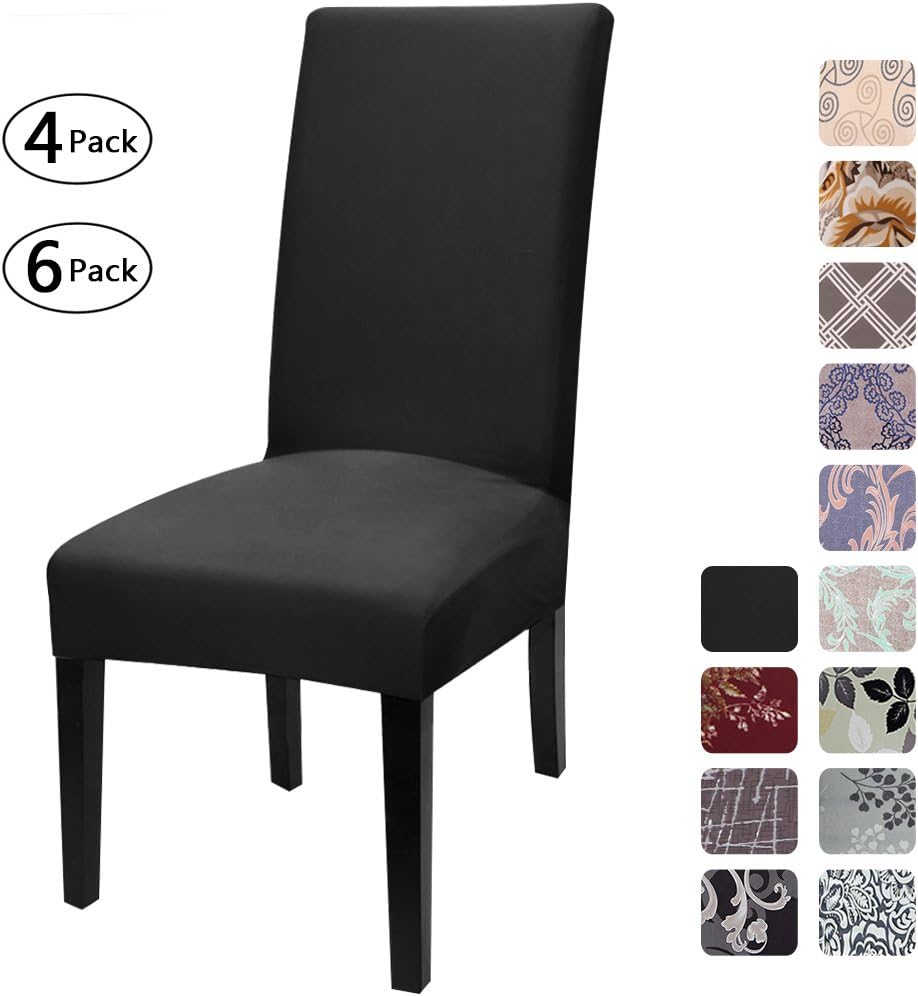 Fuloon Stretch Chair Cover, Set of 4/6 Removable Washable Chair Slipcovers for Hotel Dining Room Ceremony Banquet Wedding Party Décor