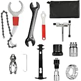 XSJMYYY-US Bike Tool Kit, 10-Piece Professional Repair Set | For Mountain Cycles with 3-in-1 Cassette Wrench, Crank Puller, Chain Breaker, Bottom Bracket and Freewheel Removers
