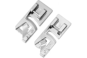 YEQIN 2 Pieces Narrow Rolled Hem Sewing Machine Presser Foot Set for Singer, Brother, Janome, Kenmore, and More Household Multi-Function Sewing Machines (4mm, 6mm)