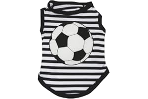 Petitebella Soccer Puppy Dog Shirt (Stripes, Medium)