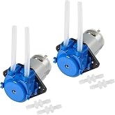 Diitao 2PCS 12V DC Dosing Pump Peristaltic Dosing Head Low Flow Peristaltic Pump Liquid Small with Connector for Aquarium Lab Analytic Blue