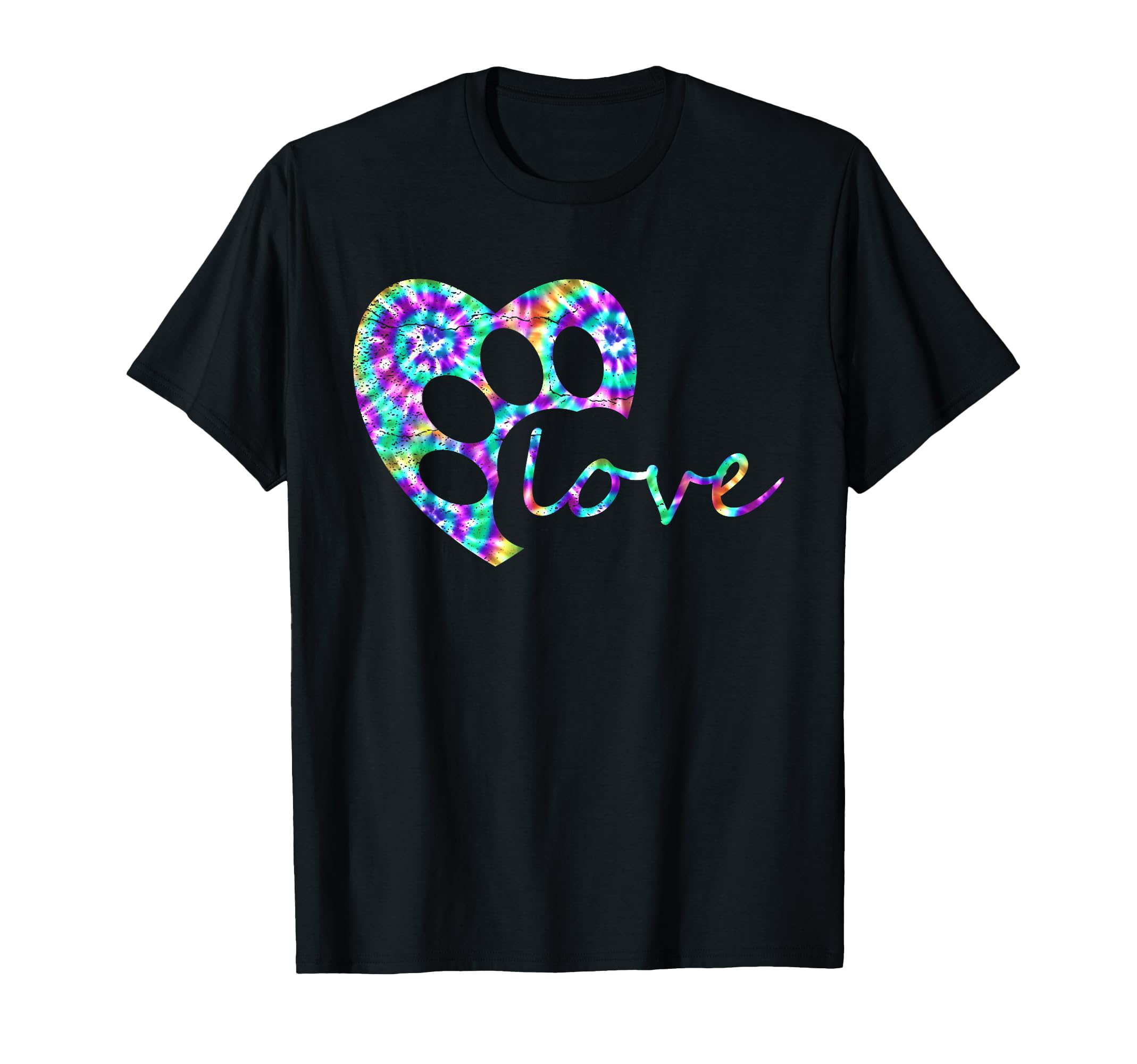 Tie Dye Love Dog Paw Print Animal Paw Dog Lover Owner Shirt T-Shirt