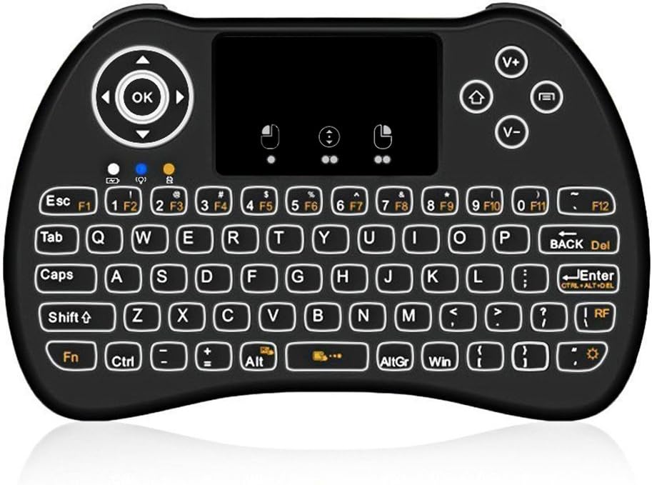 STRQUA H9 2.4G Wireless Backlit Backlight Mini Keyboard Mouse Combo for Android TV Box HTPC IPTV Laptop Raspberry PI PS3 PAD Tablets Windows and More Devices