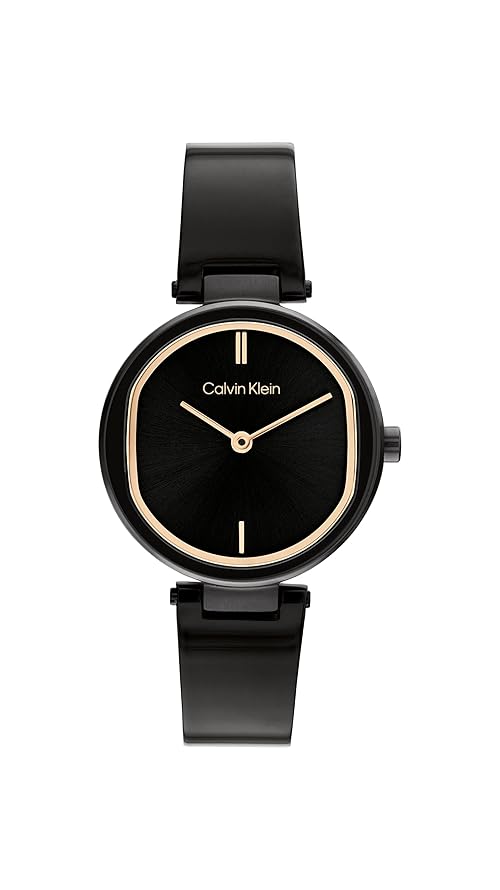 Calvin Klein Analogue Quartz Watch for Women CK Elevated Collection with Black Stainless Steel Bracelet - 25200310