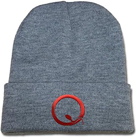 JIUWEI Queens Of The Stone Age Q Logo Beanie Fashion Unisex Embroidery Beanies Skullies Knitted Hats Skull Caps - Grey