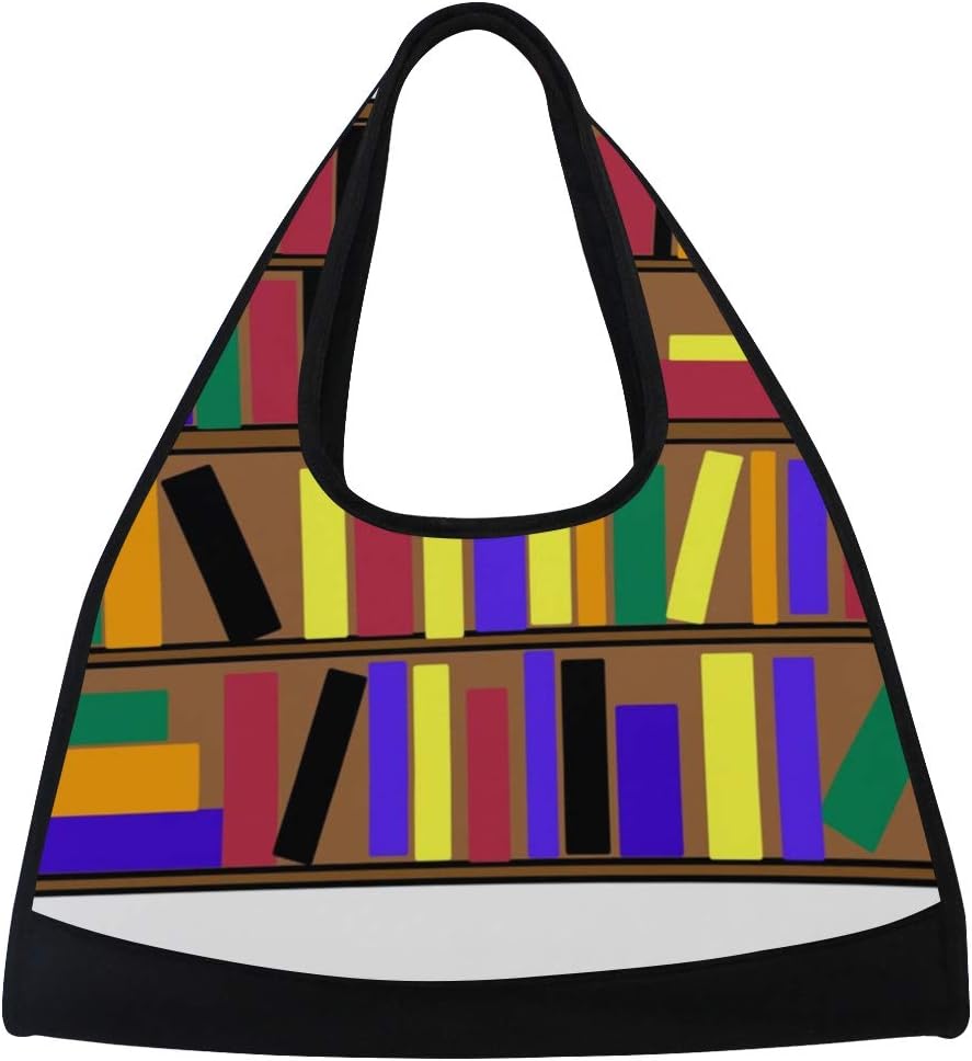 Gym Bag Bookshelf Clip Art Women Yoga Canvas Duffel Bag Sports Tote Bags for Girls