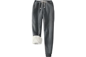 Flygo Women's Winter Warm Fleece Joggers Pants Sherpa Lined Athletic Active Sweatpants