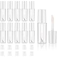 Molain 10pcs Empty Lip Gloss Tubes, 1.2ml Mini Refillable Cosmetic Containers Bottles Lip Balm Bottles for Lipstick Samples, Lip Balms(White tube cap)