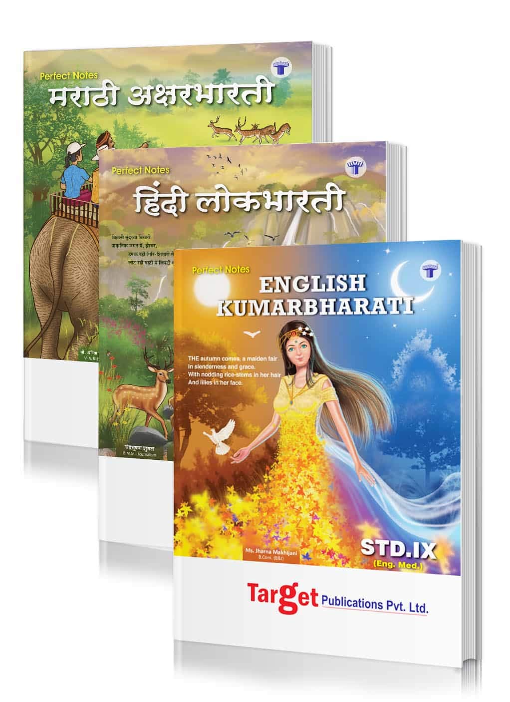 Std 9 Perfect Notes English Kumarbharati, Hindi Lokbharati and Marathi Aksharbharati Books | English Medium | Maharashtra State Board | Includes Grammar, Writing Skills and Activity based Questions | Based on Std 9th New Syllabus | Set of 3 Books