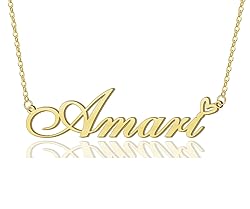 Amari Heart Name Necklace 18k Gold Plated Stainless