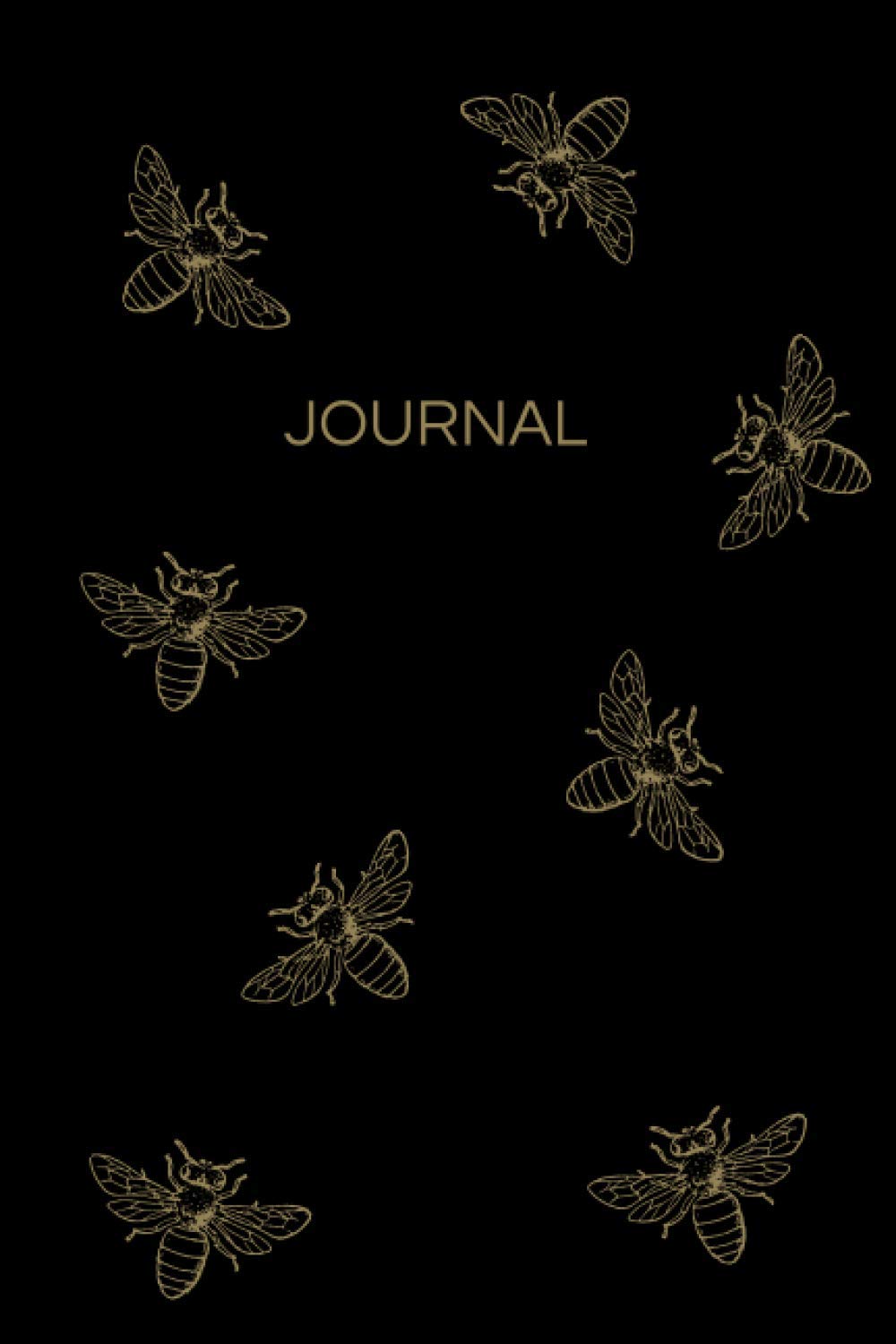 Gold Bees Writing Journal: 120 Lined Page Notebook 6x9"