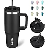 BJPKPK 30oz Stainless Steel Insulated Tumbler With Handle And Lid Straw Travel Coffee Mug Thermal Cup,Black