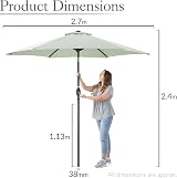CHRISTOW Garden Parasol 2m Tilting Sun Shade Umbrella Navy Cream Sage view 7