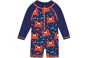 Funnycokid Baby Swimsuit Boy Toddler Bathing Suit Rash Guard UPF 50+ Swimwear 6 Months-4T