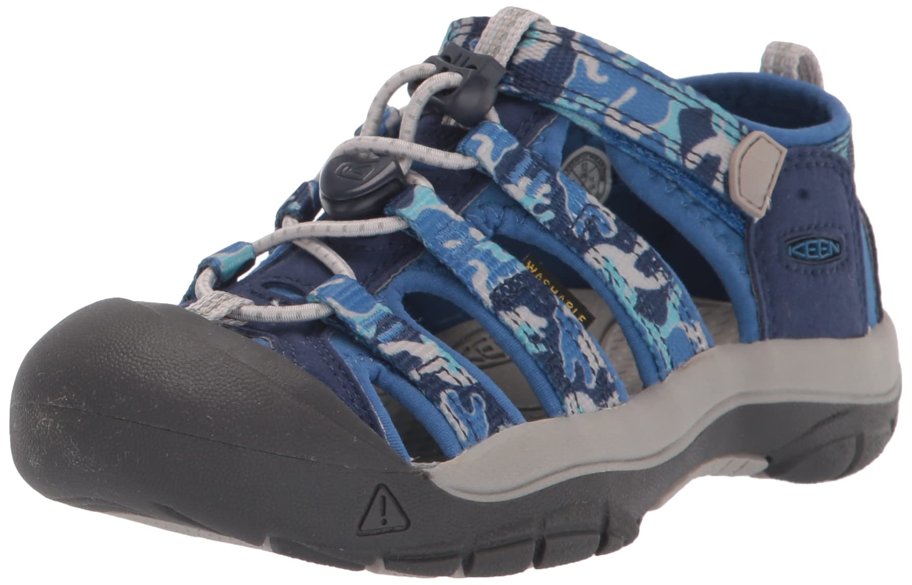 KEEN Newport H2 Closed Toe Water Sandals, Camo/Bright Cobalt, 7 US Unisex Big Kid