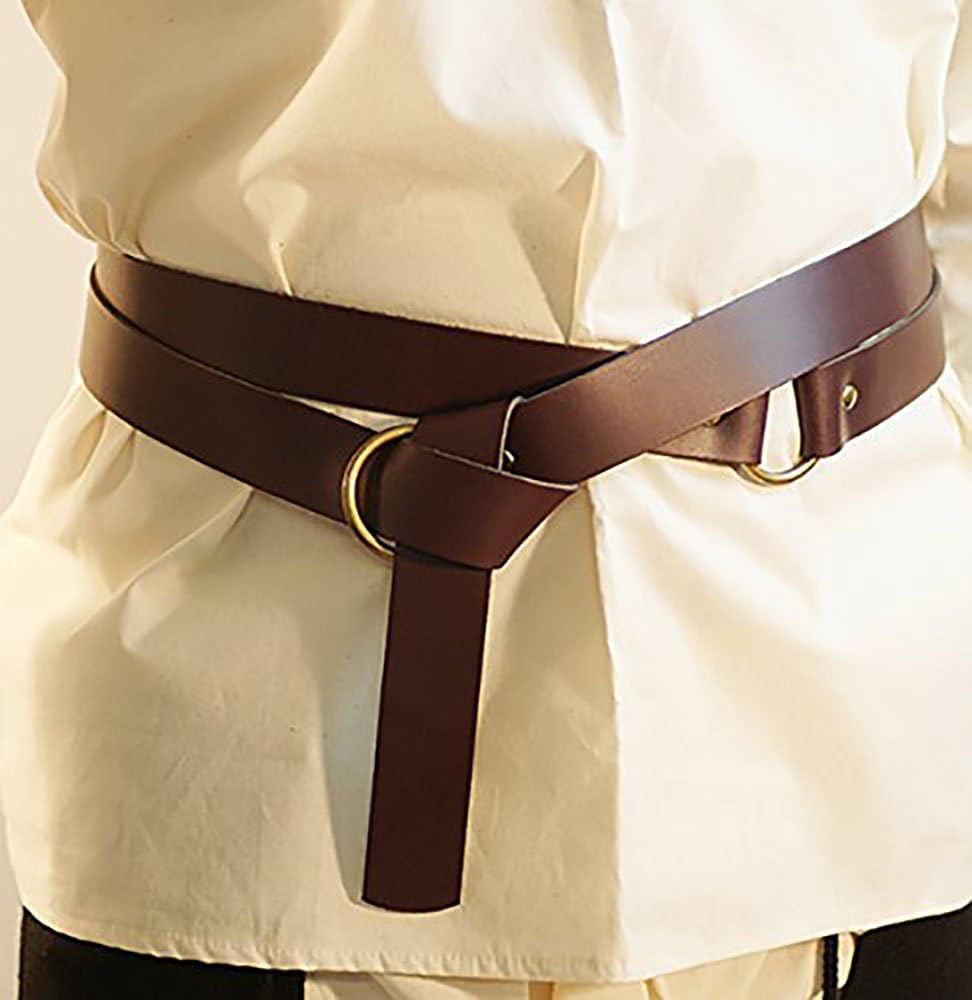 CL HISTORICAL COSTUMES Medieval-LARP-Reenactment-Viking-Battle Ready BROWN LEATHER WRAP AROUND KNIGHTS BELT 1.5" Wide