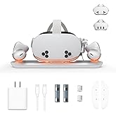 Charging Dock for Meta Quest 3S/Quest 3 with USB-C Charger, VR Magnetic Charging Station for Oculus Quest 3S with LED Indicat