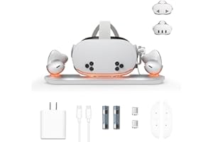 Charging Dock for Meta Quest 3S/Quest 3 with USB-C Charger, VR Magnetic Charging Station for Oculus Quest 3S with LED Indicat