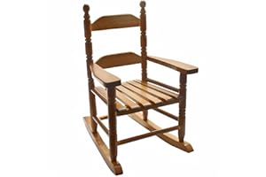 Hngilkoo Child Rocking Chair for 3-6 Small Baby Kids Wooden Outdoor Furniture Indoor Living Room Lounge Bedroom Porch Patio Outside Brown