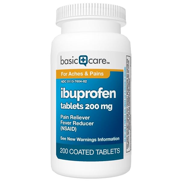 AMAZON BASIC CARE IBUPROFEN TABLETS, FEVER REDUCER AND PAIN RELIEF FROM BODY ACHES, HEADACHE, ARTHRITIS AND MORE, BROWN, 200 COUNT (PACKAGING MAY VARY)