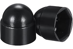 uxcell Plastic Dome Nut Protection Cap Covers, M4 Nut Cover Black 100pcs