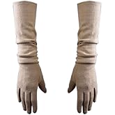 ZROSIN Women Cashmere Wool Gloves Stretchy 20-inch Winter Warm Opera Driving Long Finger Gloves (beige)