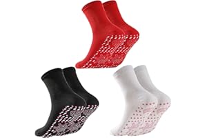 WenFeng 3 Pair Tourmaline Thermal Circulation Acupressure Self-Heating Shaping Socks, AFIZ Tourmaline Slimming Health Sock,Foot Massage Thermotherapeutic Sock (3 Color)