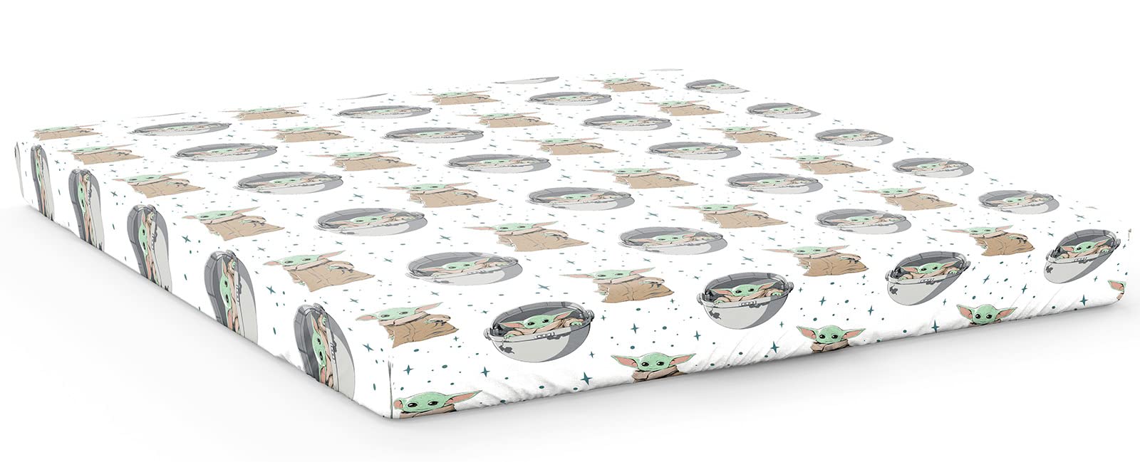 Jay Franco Star Wars The Mandalorian Curious Child 100% Cotton Double Fitted Sheet