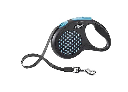 flexi . Roll-Leine Design, Gurt 5 m für Hunde bis Maximal 50 kg , L, blau