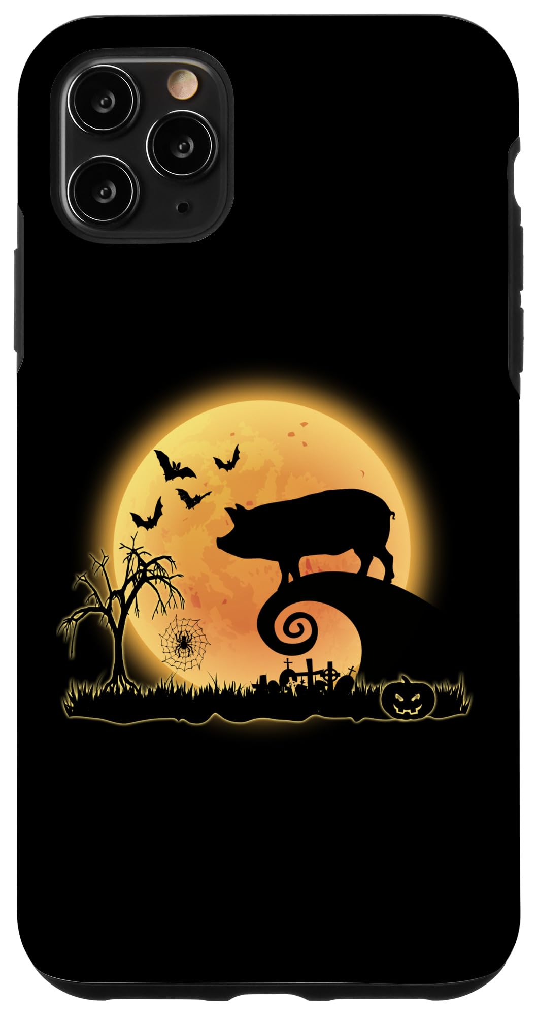 iPhone 11 Pro Max Pig Farm Animal And Moon Scary Funny Halloween Costume Case