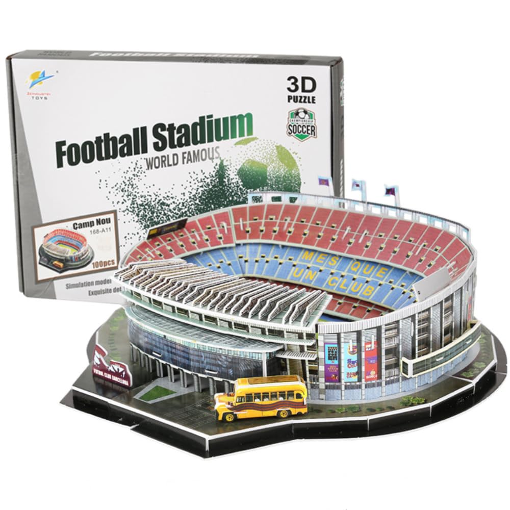3D Football Stadium Puzzle Toy Model Small Building Kits (100 Pieces)