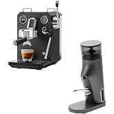 Gemilai G3006 Espresso Machine and Coffee Grinder Bundle, 1500W Espresso Maker with PID Temperature Control, 38mm Conical Burr Grinder with 60 Grind Settings, Milk Frother, Black