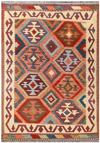 Brown 4' x 6' Kilim Rug Hand Knotted Oriental Rug