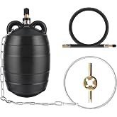 3 Inch Inflatable Pipe Test Plug, Sewer Test Ball with 39.4 Inch Hose. | 4.5mm Natural Rubber, 2.9 x 5.1 Inch Body, Max 5 PSI, Copper Valve, Steel Chain &amp; Retention Ring.