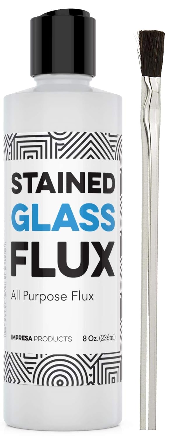8oz Liquid Zinc Flux for Stained Glass, Soldering Work, Glass Repair and more - Easy Clean Up - Made in USA