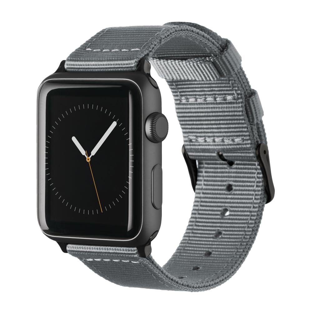 Archer Watch Straps - Premium Nylon Straps for Apple Watch (Gray, Black, 44/45/46/49mm)