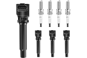 STZJAYE Ignition Coil Packs UF656 and Iridium Spark Plugs Kit 93501 Compatible with Mazda 3 Sport 14-18, for Mazda 6 14-20, for CX-3/CX-5/CX-9/MX-5 Miata 16-18 2.0L 2.5L L4 PE2018100 5C1894 Set of 4