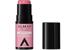 Almay Lip and Cheek Tint, Color & Care Tint Stick, Multi-Use Moisturizing Blush and Lip Color, Dewy Finish, Stocking Stuffer, 300 Rose Flush, 0.25 oz